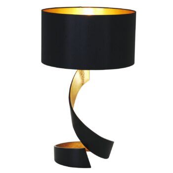 Stolová lampa Vortice, čierno-zlatá