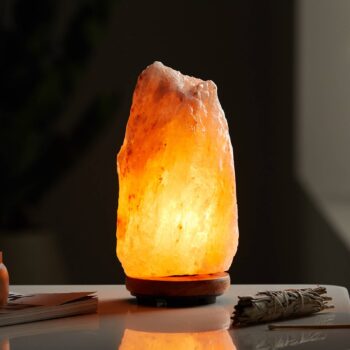 Stolová lampa zo soľného krištáľu Stone, prírodná
