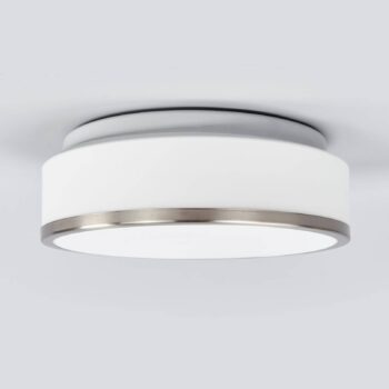 Stropná lampa Flush IP44, Ø 28 cm strieborná