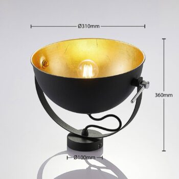 Stropná lampa Muriel, čierna/zlatá