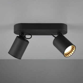 Stropná lampa Pago, 2 zdroje, čierna