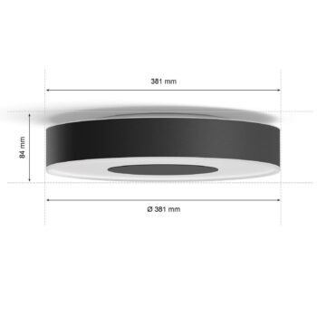 Stropná lampa Philips Hue Infuse LED 38,1 cm, čierna