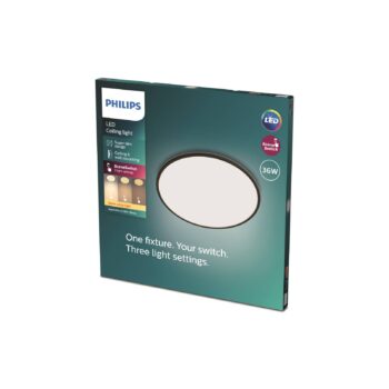 Stropná lampa Philips SuperSlim 2 700K Ø54cm čierna