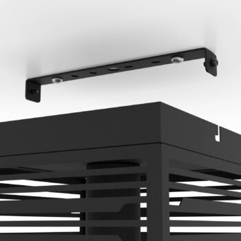 Stropná lampa Piedritas, čierne štvorcové tienidlo