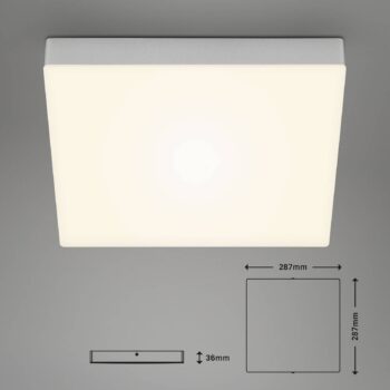 Stropné LED Flame 3 000K, 28,7x28,7 cm, strieborná