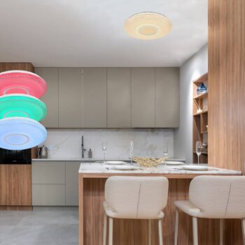 Stropné LED Klemens, okrúhle, stmievateľné, RGBW