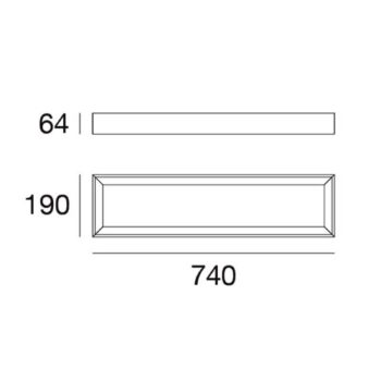 Stropné LED Tara stmievateľné 74 cm x 19 cm
