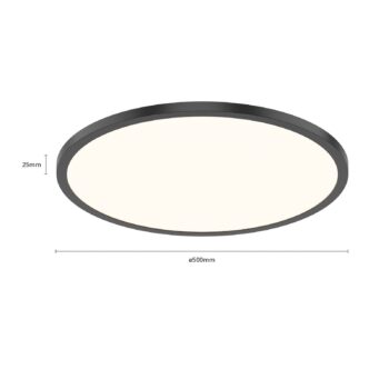 Stropné LED Tuco CCT stmievateľné čierna Ø 50 cm