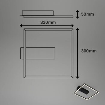 Stropné LED svetlo 3771 v tvare rámu, čierna
