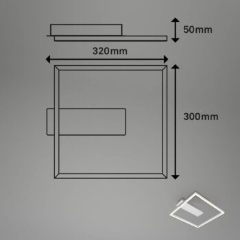 Stropné LED svetlo 3771 v tvare rámu, hliník