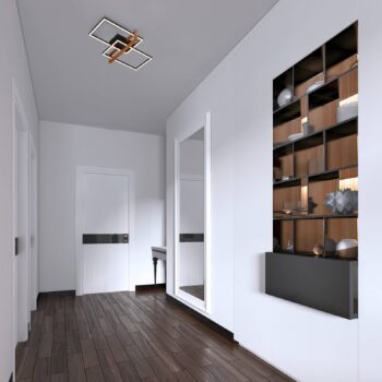 Stropné LED svetlo 3776015 2-plameňové s drevom