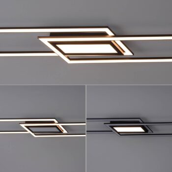 Stropné LED svetlo Asmin, CCT, čierne, 100x17,9cm