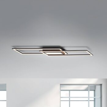 Stropné LED svetlo Asmin, CCT, čierne, 100x17,9cm