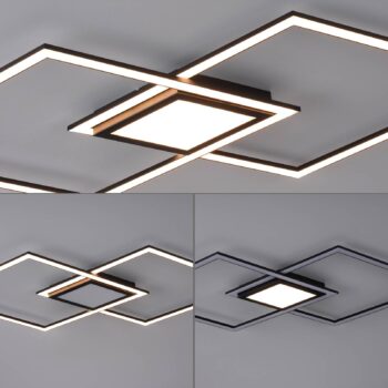 Stropné LED svetlo Asmin, CCT, čierne, 106x37cm