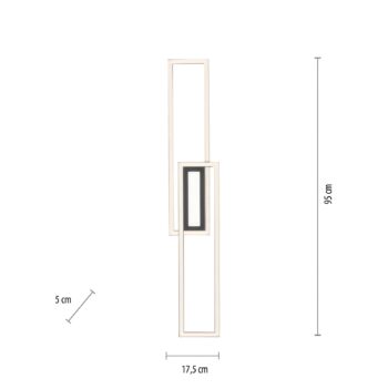 Stropné LED svetlo Asmin, CCT, čierne, 95x17,5cm