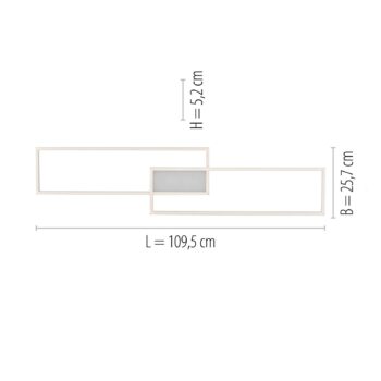 Stropné LED svetlo Asmin, CCT, oceľ, 109,5x25,7cm