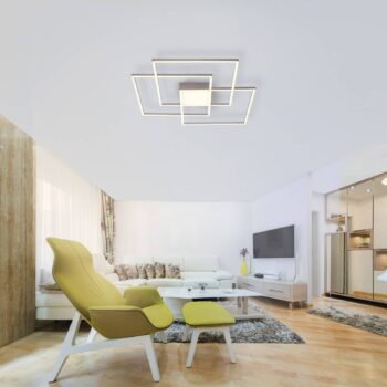 Stropné LED svetlo Asmin, CCT, oceľ, 75x75cm