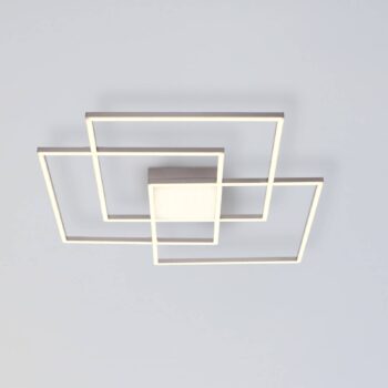 Stropné LED svetlo Asmin, CCT, oceľ, 75x75cm
