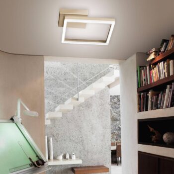 Stropné LED svetlo Bard 27 x 27 cm, matné zlato