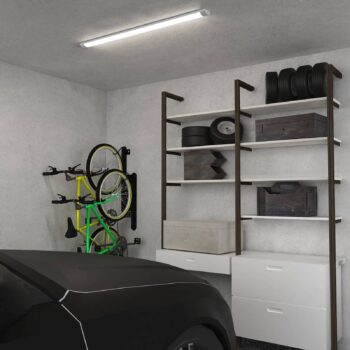 Stropné LED svetlo Batten, dĺžka 120 cm, hliník, biela, 4.000 K