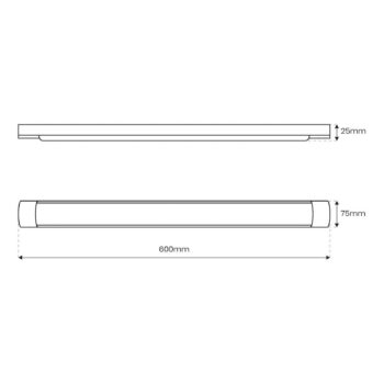 Stropné LED svetlo Batten, dĺžka 60 cm, hliník, biela, 4.000 K