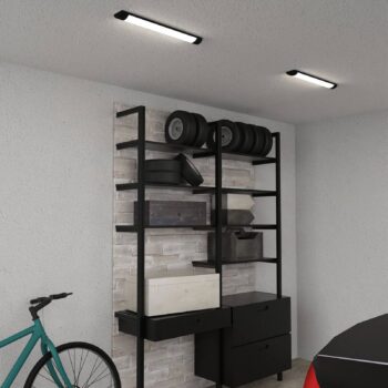 Stropné LED svetlo Batten, dĺžka 60 cm, hliník, čierna, 4.000 K