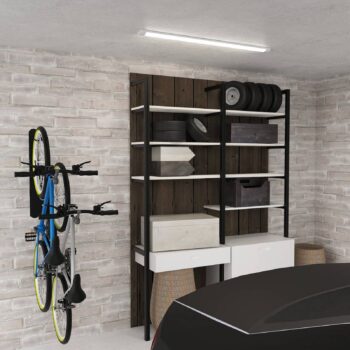 Stropné LED svetlo Batten, dĺžka 90 cm, hliník, biela, 4 000 K