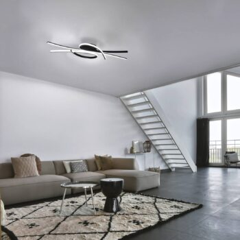 Stropné LED svetlo Biba, čierne, dĺžka 100 cm, kov, CCT