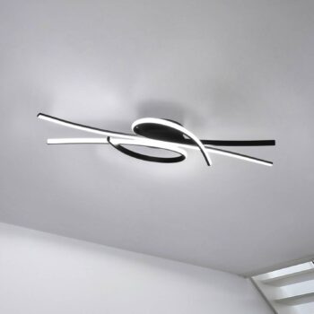 Stropné LED svetlo Biba, čierne, dĺžka 100 cm, kov, CCT
