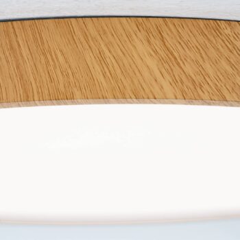 Stropné LED svetlo Bully, vzhľad drevo, Ø 28 cm