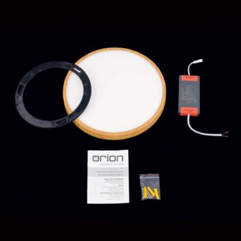 Stropné LED svetlo Bully, vzhľad drevo, Ø 28 cm