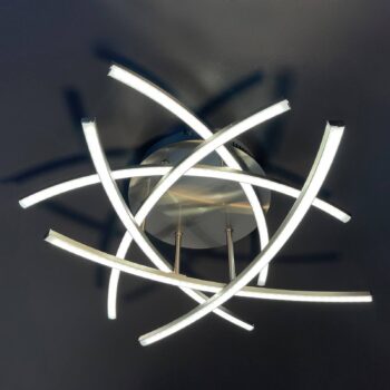 Stropné LED svetlo Cross tunable white 6-pl. nikel