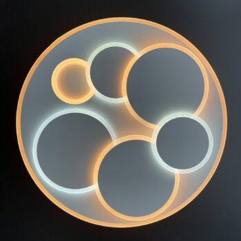 Stropné LED svetlo Dots, biele, Ø 50 cm, kov/akryl, CCT