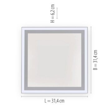 Stropné LED svetlo Edging, tunable white, 31x31 cm
