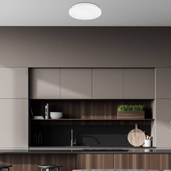 Stropné LED svetlo Elipso, biele, plast, Ø 29 cm, 4000K
