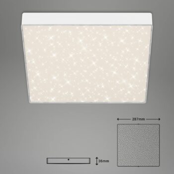 Stropné LED svetlo Flame Star 28,7 x 28,7 cm biela