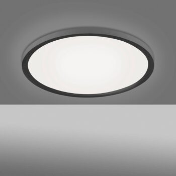 Stropné LED svetlo Flat CCT, Ø 40 cm, čierna