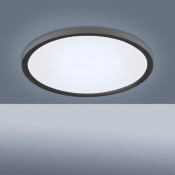 Stropné LED svetlo Flat CCT, Ø 40 cm, čierna