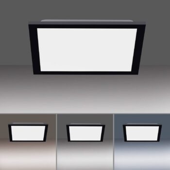 Stropné LED svetlo Flat, CCT, čierna, 29 x 29 cm