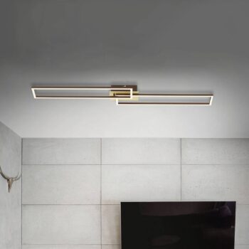 Stropné LED svetlo Frame 2-pl. 110x25 cm CCT zlatá