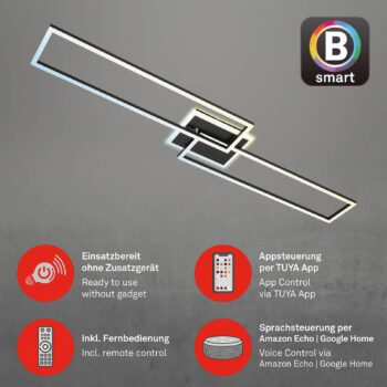 Stropné LED svetlo Frame S CCT 110x24,8 cm čierna