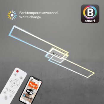 Stropné LED svetlo Frame S CCT 110x24,8 cm hliník