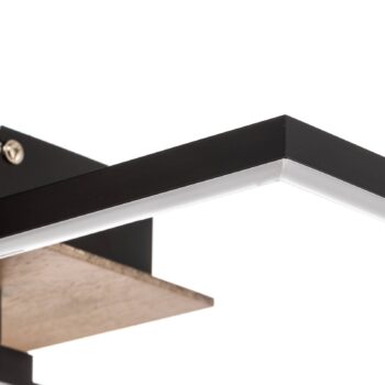 Stropné LED svetlo Frame, Switch dim, čierna/drevo