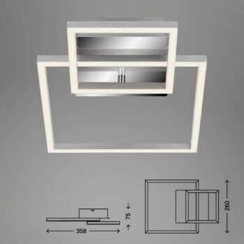 Stropné LED svetlo Frames 1 malý/1 veľký štvorec