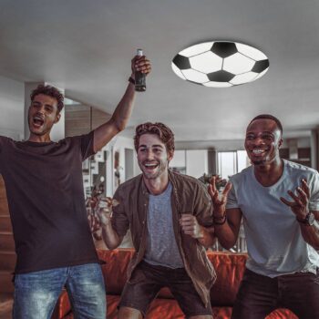 Stropné LED svetlo Futbal, čierna/biela, Ø 27,5 cm