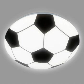 Stropné LED svetlo Futbal, čierna/biela, Ø 27,5 cm