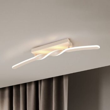 Stropné LED svetlo Ginko, piesok, kov, dĺžka 79 cm