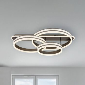 Stropné LED svetlo Grouni, dĺžka 80 cm, titánová farba, CCT kov
