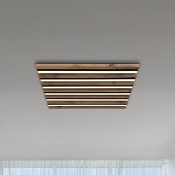 Stropné LED svetlo Hayden, dĺžka 45 cm, čierna/tmavé drevo
