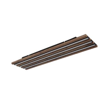 Stropné LED svetlo Hayden, dĺžka 80 cm, čierna/tmavé drevo